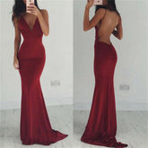 Prom Dresses Backless Spaghetti Straps Mermaid Party Dresses Long